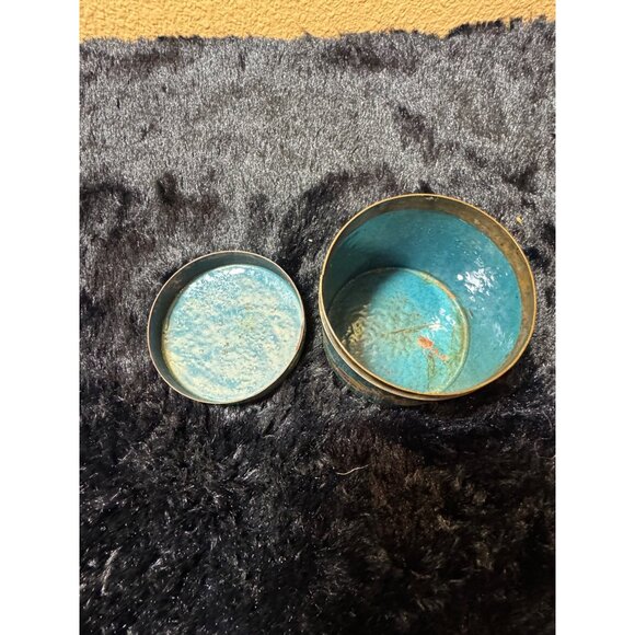 ANTIQUE CHINESE CLOISONNE TEA CADDY SNUFF CYLINDRICAL BOX TEA - Picture 3 of 13